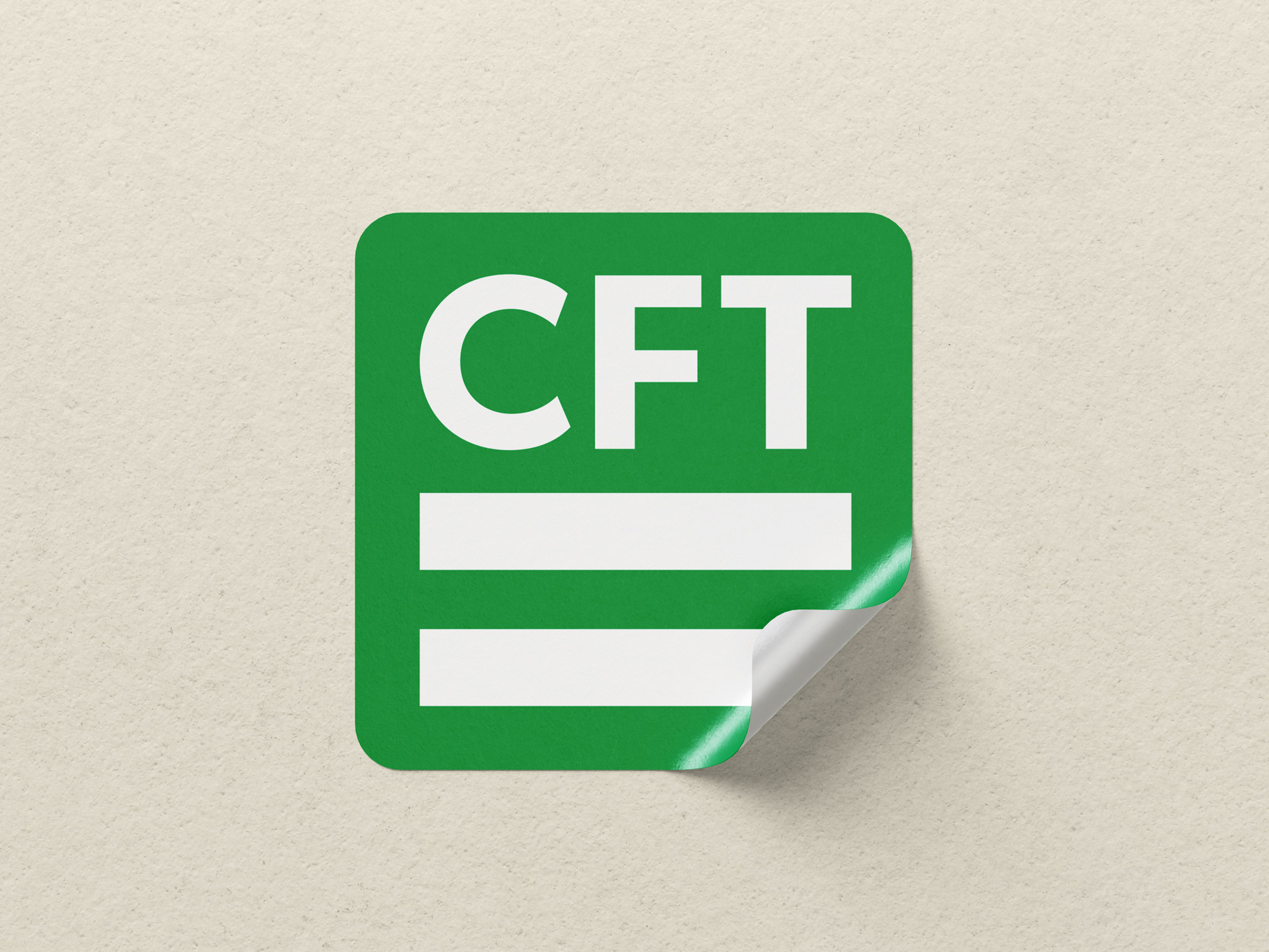 Square version of the Chicago Fair Trade logo on a sticker
